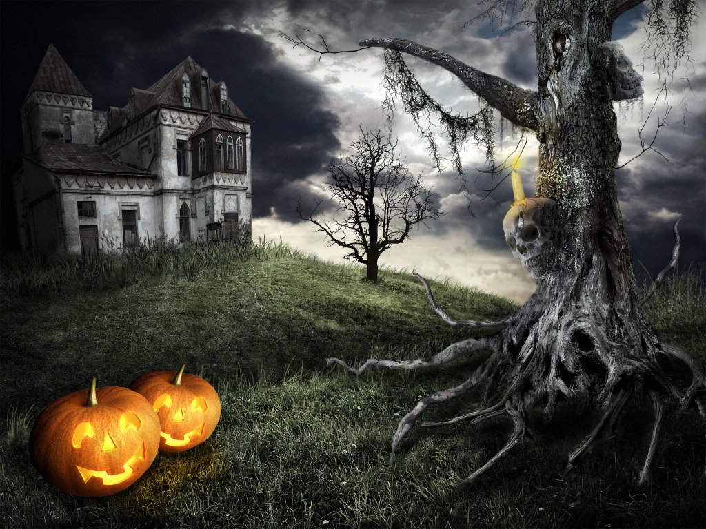 Haunted House jigsaw puzzle in Halloween puzzles on TheJigsawPuzzles.com