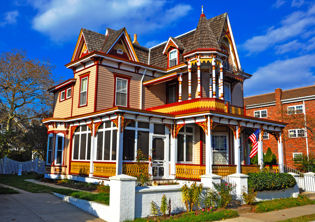 Maison Victorienne à Cape May, New Jersey jigsaw puzzle in Paysages urbains puzzles on TheJigsawPuzzles.com