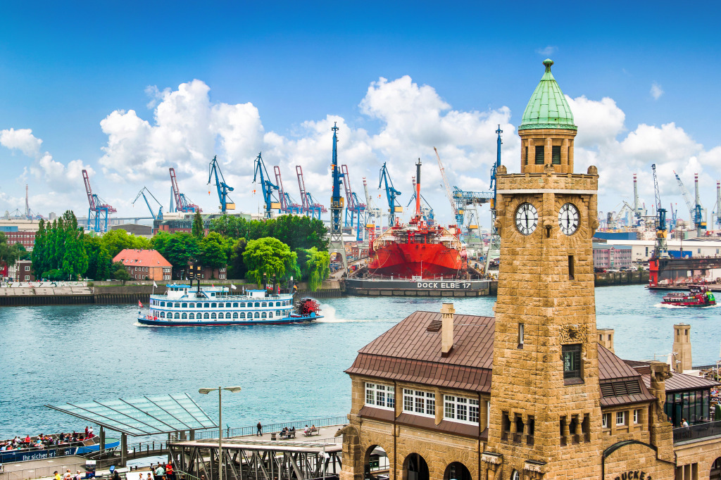 Elbe River, Hamburg, Germany jigsaw puzzle in Street View puzzles on TheJigsawPuzzles.com