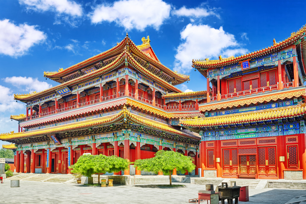 Yonghegong Lama Temple, China jigsaw puzzle in Puzzle of the Day puzzles on TheJigsawPuzzles.com