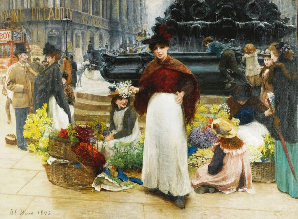 Filles en fleur de Londres, Piccadilly Circus jigsaw puzzle in Chefs d'oeuvres puzzles on TheJigsawPuzzles.com