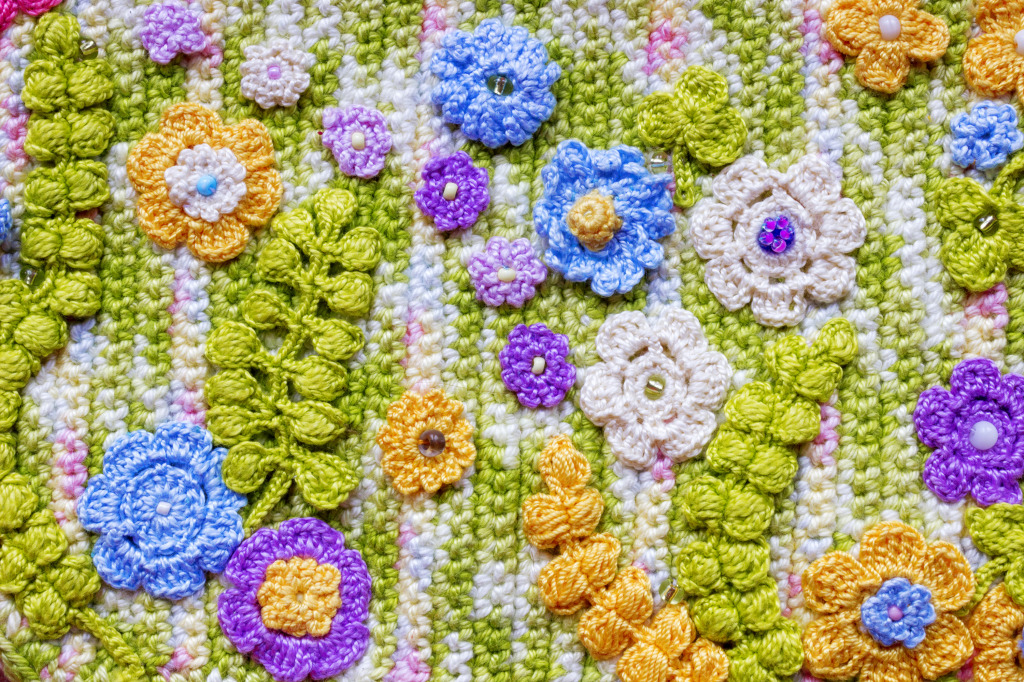 Crocheted Flowers jigsaw puzzle in Handmade puzzles on TheJigsawPuzzles.com