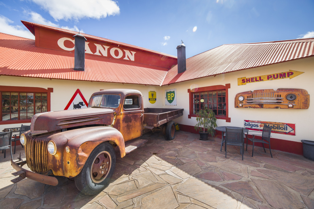 Lodge Canyon Roadhouse, Namibia jigsaw puzzle in Cars & Bikes puzzles on TheJigsawPuzzles.com