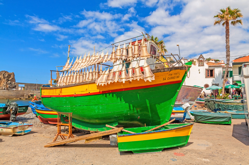 Fishing Boat at Camara de Lobos, Madeira jigsaw puzzle in Puzzle of the Day puzzles on TheJigsawPuzzles.com