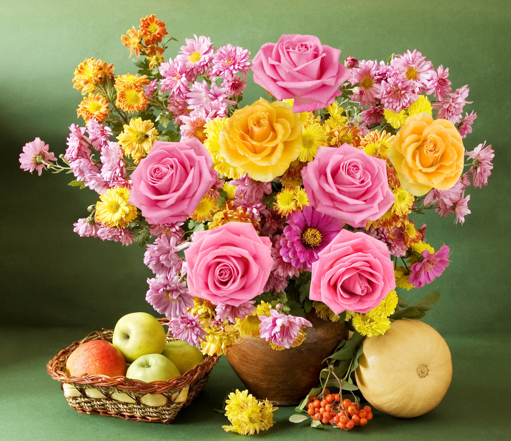 Still Life with Autumn Flowers jigsaw puzzle in Flowers puzzles on TheJigsawPuzzles.com