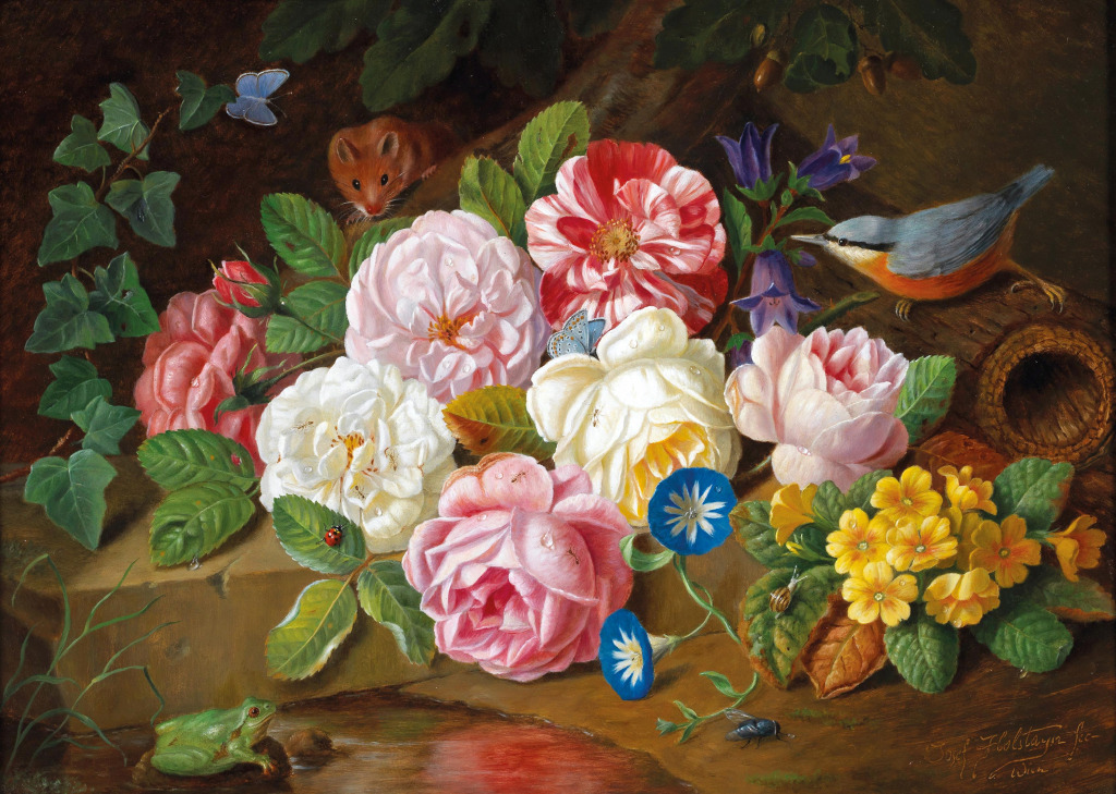 Still Life with Flowers jigsaw puzzle in Piece of Art puzzles on TheJigsawPuzzles.com