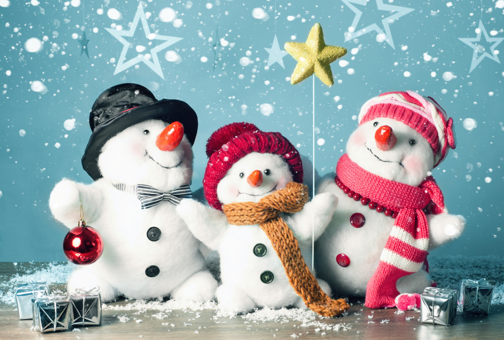 Snowman Family jigsaw puzzle in Christmas & New Year puzzles on TheJigsawPuzzles.com