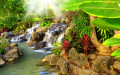 Small Tropical Waterfall
