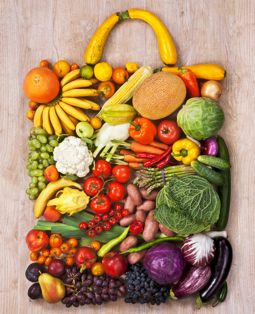 Achat d'aliments sains jigsaw puzzle in Fruits & Légumes puzzles on TheJigsawPuzzles.com