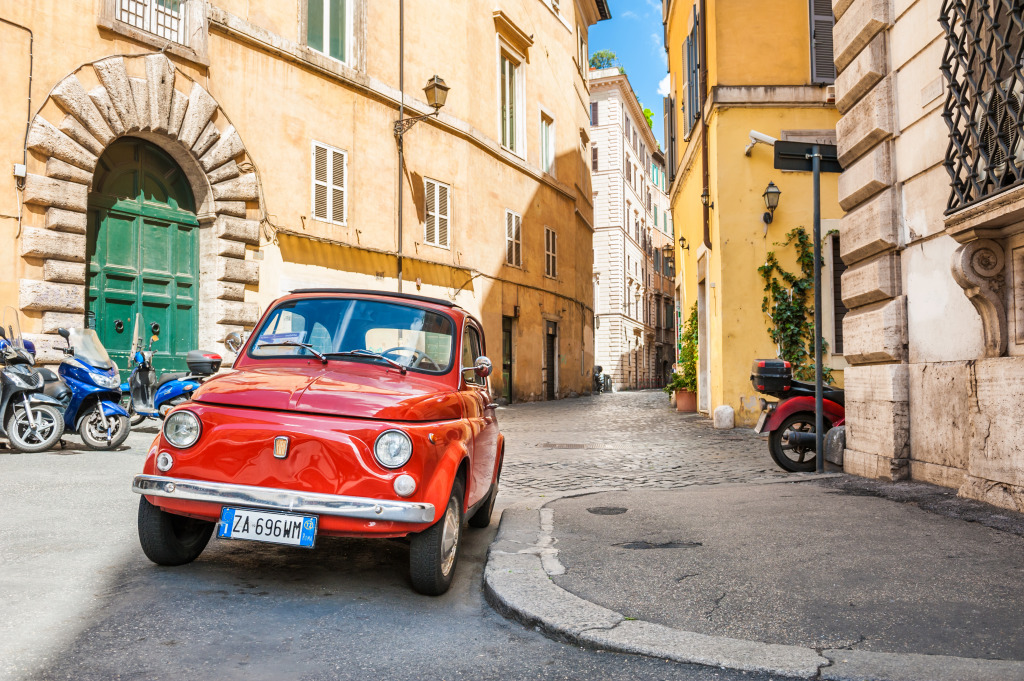 Fiat Nuova 500 in Rome jigsaw puzzle in Cars & Bikes puzzles on TheJigsawPuzzles.com