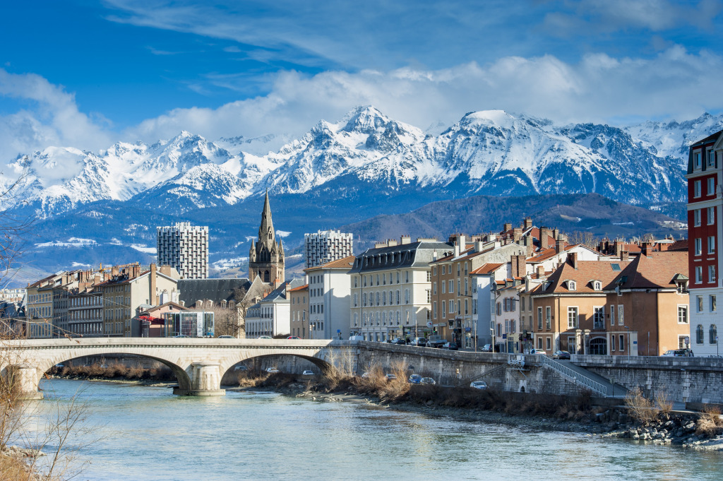 Grenoble en hiver jigsaw puzzle in Ponts puzzles on TheJigsawPuzzles.com