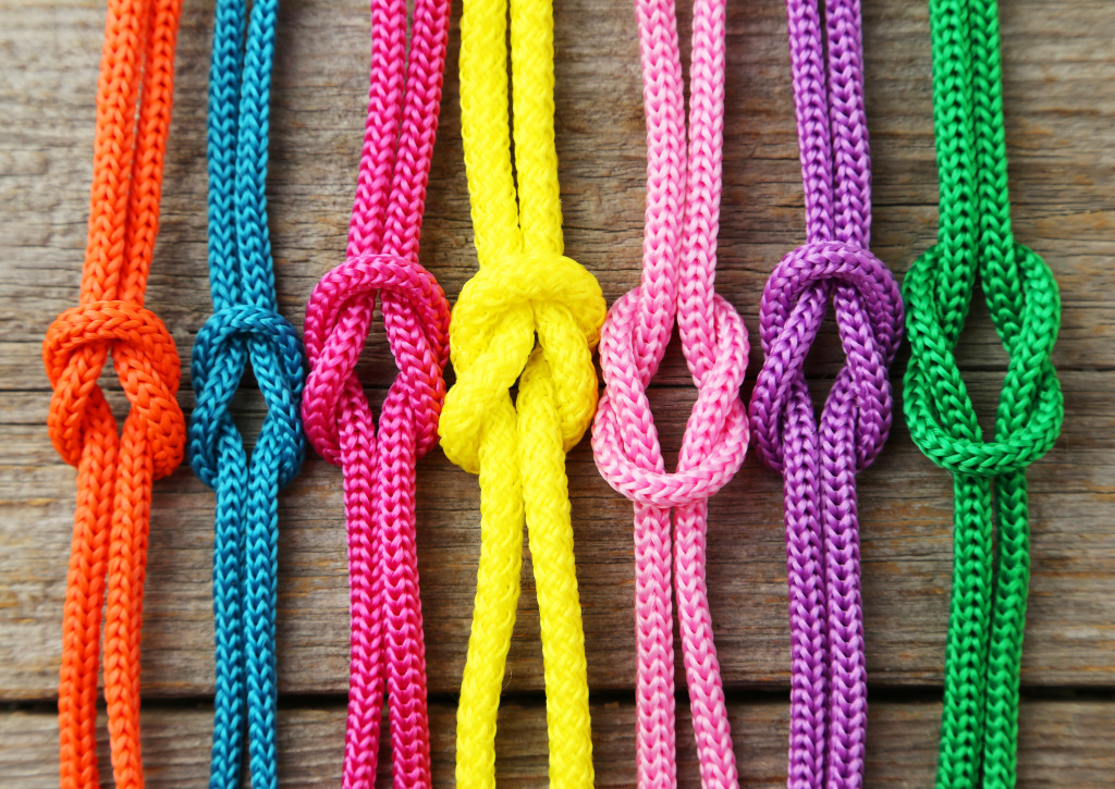 Colorful Rope Knots jigsaw puzzle in Macro puzzles on TheJigsawPuzzles.com