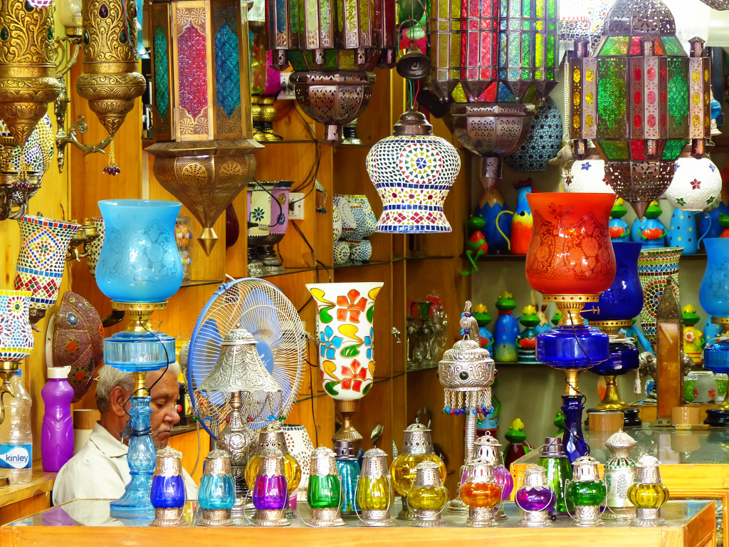 Traditional Lamps, Jaipur, India jigsaw puzzle in Handmade puzzles on TheJigsawPuzzles.com
