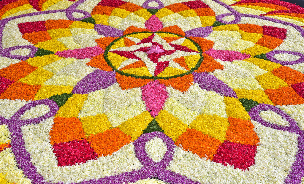 Onam Feier in Kerala, Indien jigsaw puzzle in Blumen puzzles on TheJigsawPuzzles.com