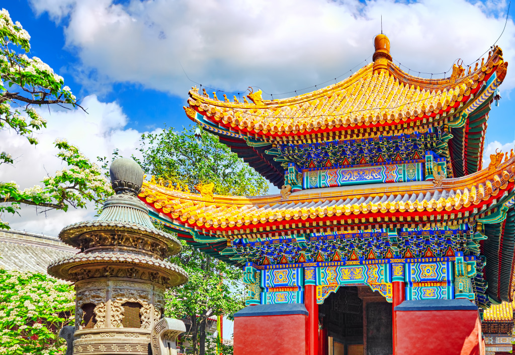 Yonghegong Lama Tempel in Peking jigsaw puzzle in Puzzle des Tages puzzles on TheJigsawPuzzles.com