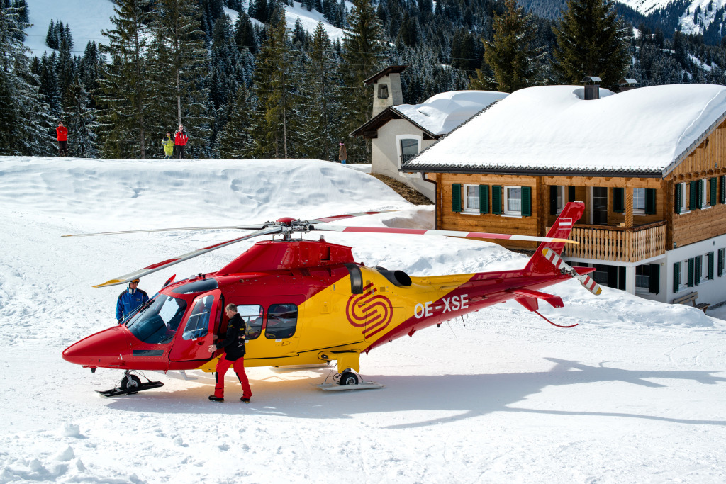 Rescue Helicopter in Austrian Alps jigsaw puzzle in Aviation puzzles on TheJigsawPuzzles.com