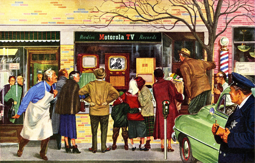 La nouvelle TV Motorola de 1952 jigsaw puzzle in Personnes puzzles on TheJigsawPuzzles.com