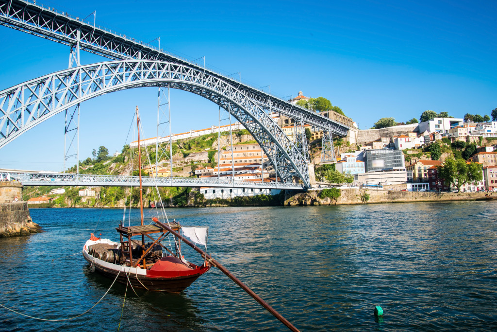 Мост Дона Луиша, Порто, Португалия jigsaw puzzle in Мосты puzzles on TheJigsawPuzzles.com