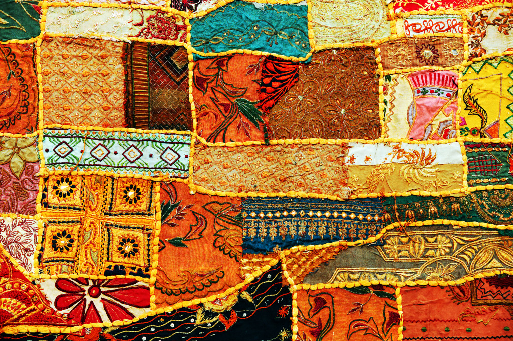 Carpette Indienne en Patchwork au Rajasthan jigsaw puzzle in Bricolage puzzles on TheJigsawPuzzles.com