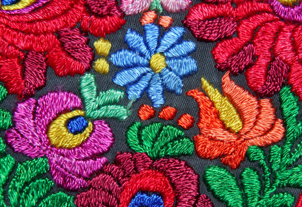 Floral Hand Embroidery Pattern jigsaw puzzle in Handmade puzzles on TheJigsawPuzzles.com