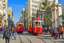 Red Trams in Istanbul, Turkey