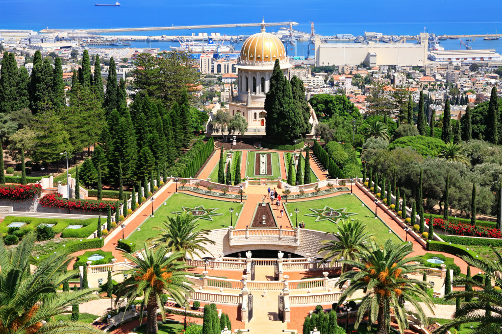 Os Jardins de Haifa, Israel jigsaw puzzle in Lugares Maravilhosos puzzles on TheJigsawPuzzles.com