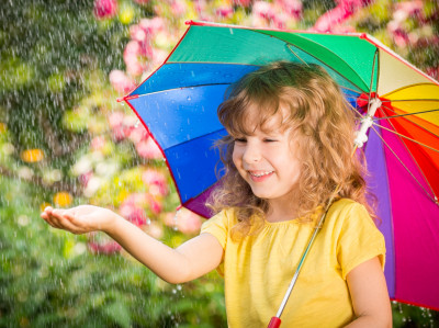 Happy Kid in the Rain jigsaw puzzle in Puzzle of the Day puzzles on ...