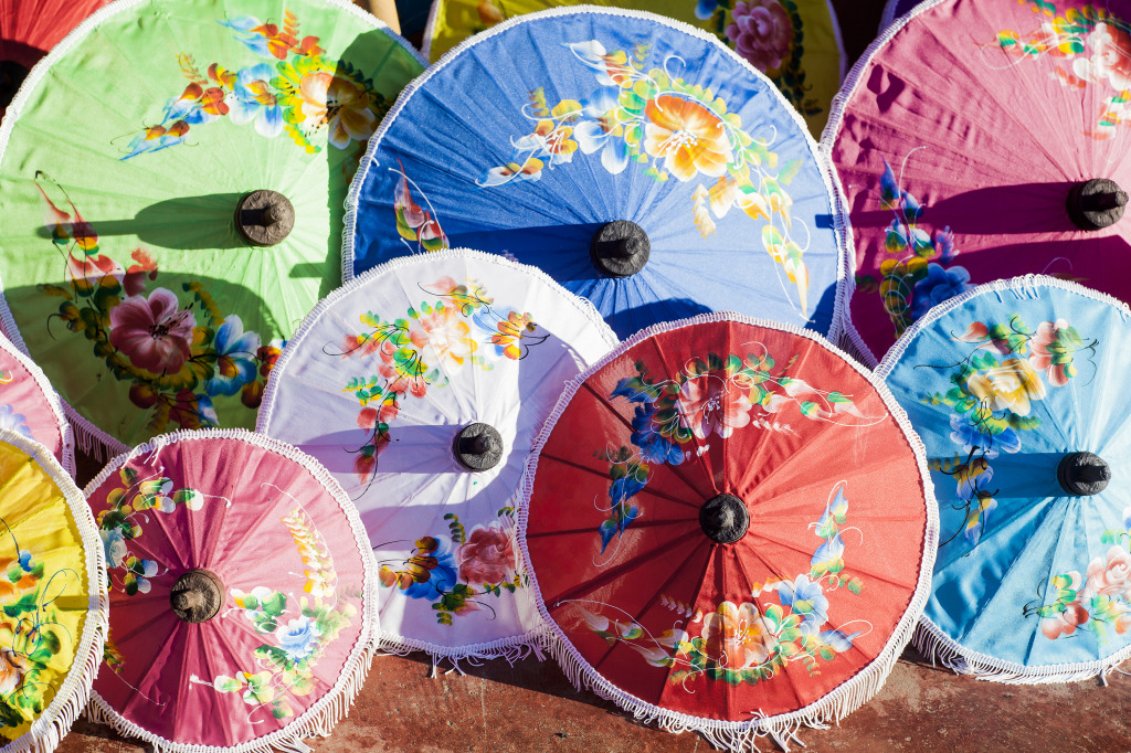 Colorful Handmade Umbrellas jigsaw puzzle in Handmade puzzles on TheJigsawPuzzles.com