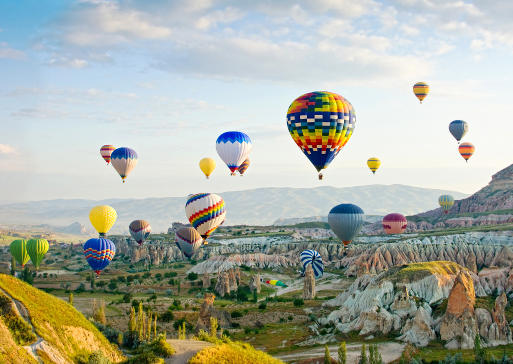 Balloons over Cappadocia, Turkey jigsaw puzzle in Aviation puzzles on TheJigsawPuzzles.com