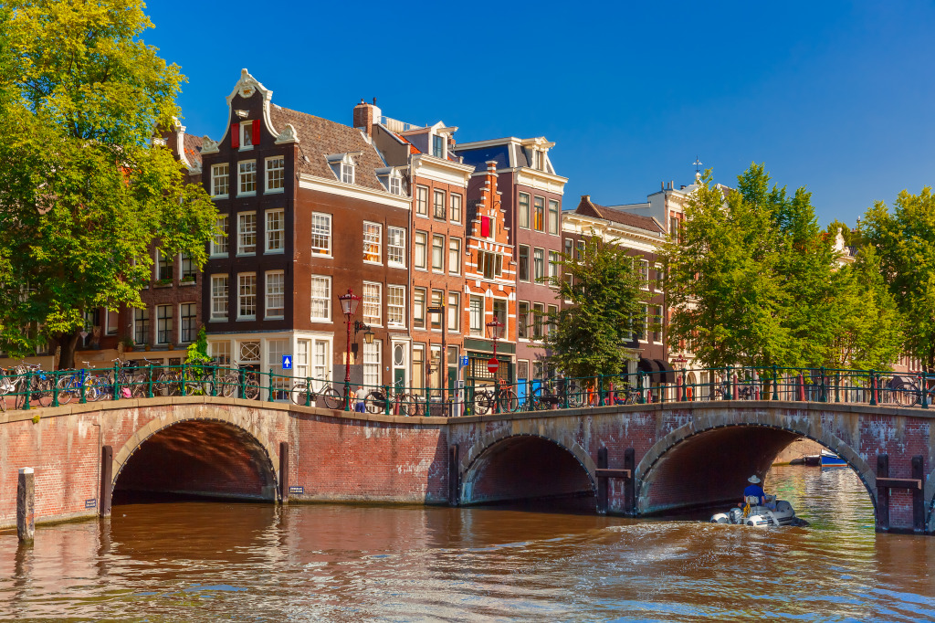 Canaux d'Amsterdam jigsaw puzzle in Ponts puzzles on TheJigsawPuzzles.com