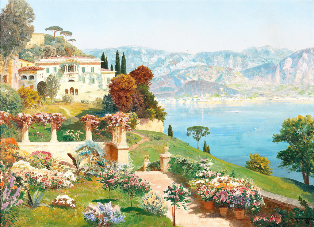 Scene of Lake Como jigsaw puzzle in Piece of Art puzzles on TheJigsawPuzzles.com