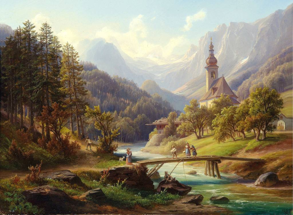 The Parish Church in the Ramsau jigsaw puzzle in Piece of Art puzzles on TheJigsawPuzzles.com
