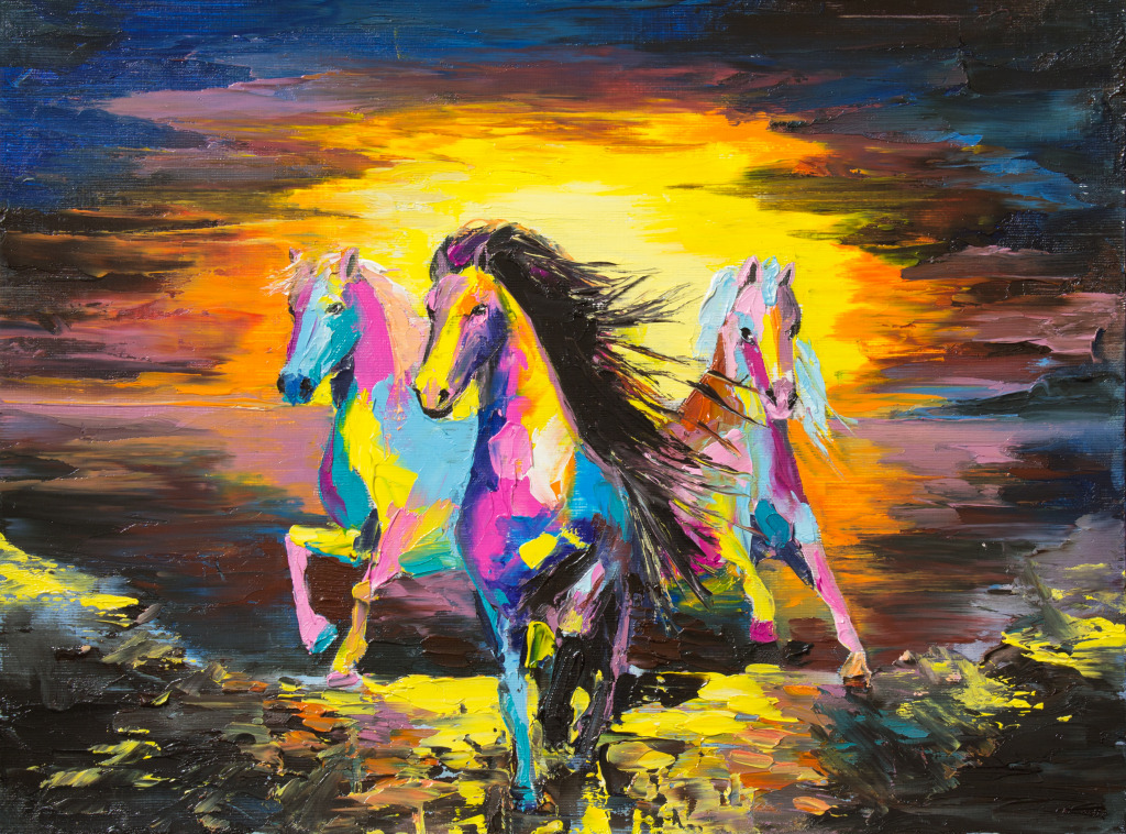 Wild Horses jigsaw puzzle in Piece of Art puzzles on TheJigsawPuzzles.com