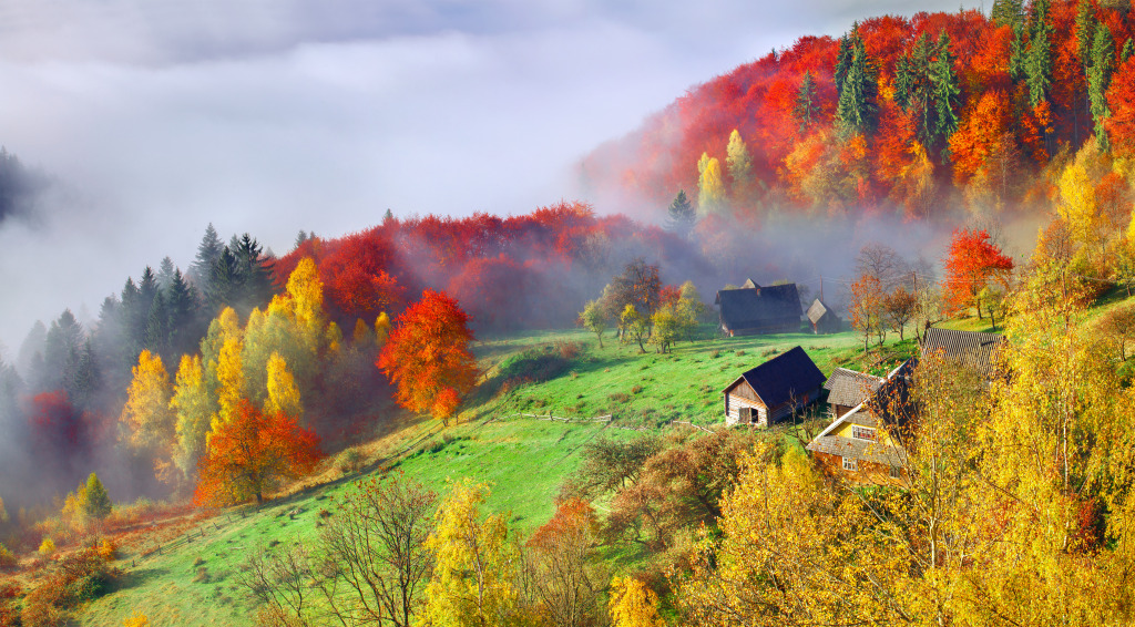 Foggy Morning in the Carpathian Mountains jigsaw puzzle in Great Sightings puzzles on TheJigsawPuzzles.com