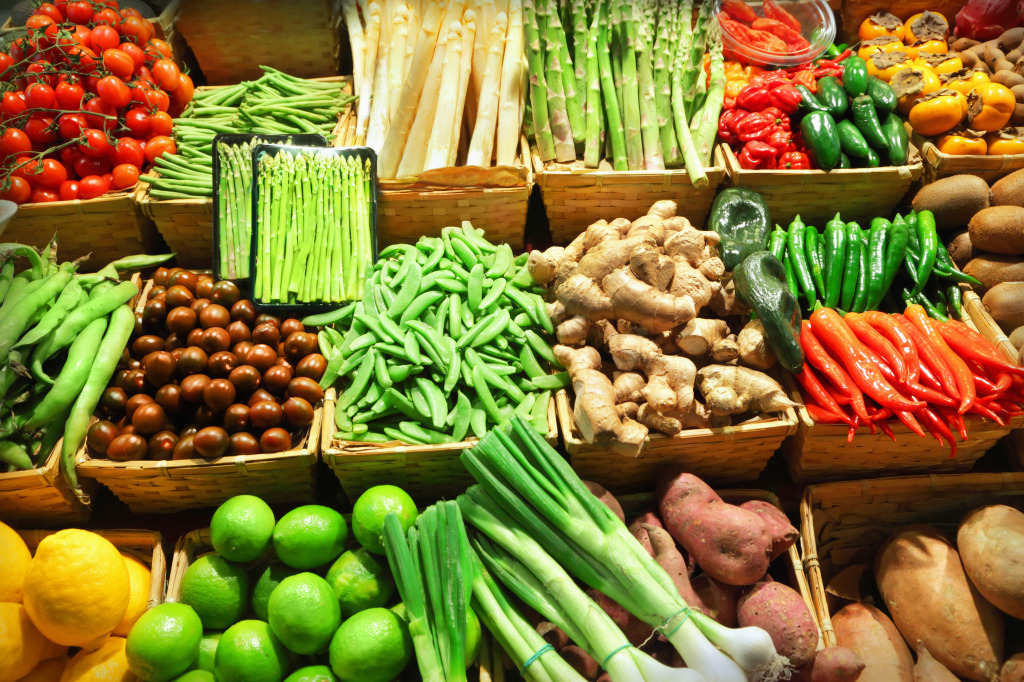 Légumes au marché jigsaw puzzle in Fruits & Légumes puzzles on TheJigsawPuzzles.com