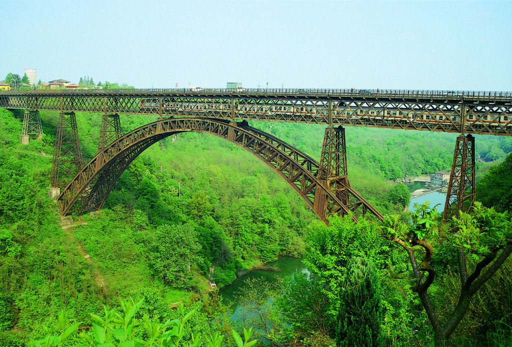 Padernod'Adda-il ponte di ferro sul fiume Adda_Giulio Fumagalli jigsaw puzzle in finferlo puzzles on TheJigsawPuzzles.com