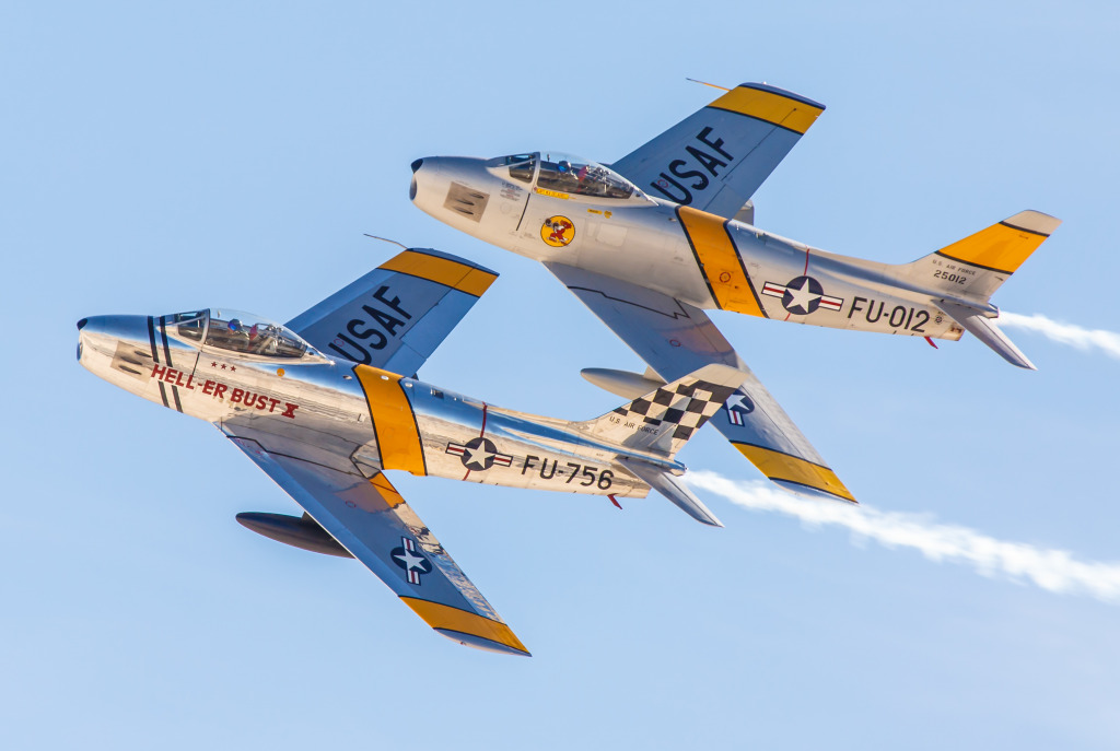 F-86 Sabers jigsaw puzzle in Aviation puzzles on TheJigsawPuzzles.com