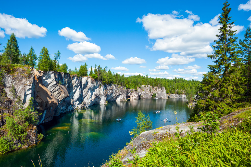 Ruskeala Marble Quarry, Karelia, Russia jigsaw puzzle in Puzzle of the Day puzzles on TheJigsawPuzzles.com