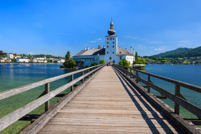 Bridge to Traunsee Castle, Austria jigsaw puzzle in Castles puzzles on ...