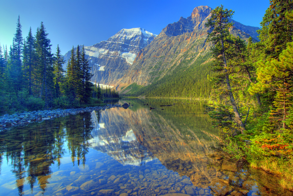 Mount Edith Cavell Reflection, Jasper NP jigsaw puzzle in Great Sightings puzzles on TheJigsawPuzzles.com