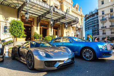 Luxury Cars Near Monte Carlo Grand Casino Jigsaw Puzzle In Cars & Bikes 