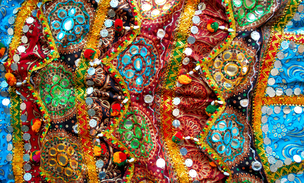 Tribal Embroidery from Kutch, India jigsaw puzzle in Handmade puzzles on TheJigsawPuzzles.com