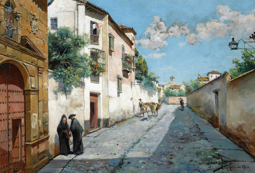 Street in Granada jigsaw puzzle in Piece of Art puzzles on TheJigsawPuzzles.com