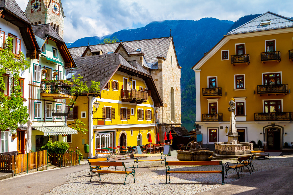 Hallstatt Central Square, Austria jigsaw puzzle in Street View puzzles on TheJigsawPuzzles.com