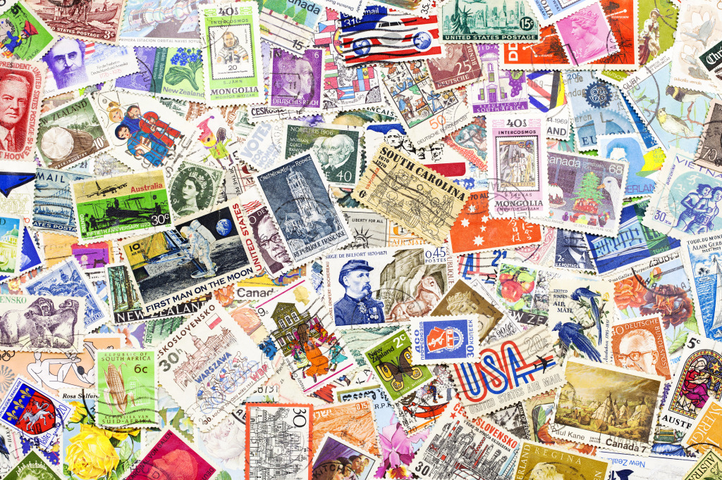 Briefmarken aus verschiedenen Ländern jigsaw puzzle in Puzzle des Tages puzzles on TheJigsawPuzzles.com