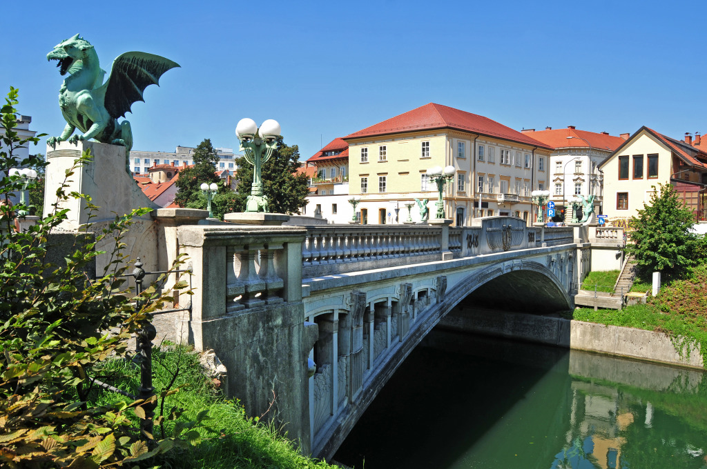 Ponte do Dragão, Liubliana, Eslovênia jigsaw puzzle in Pontes puzzles on TheJigsawPuzzles.com