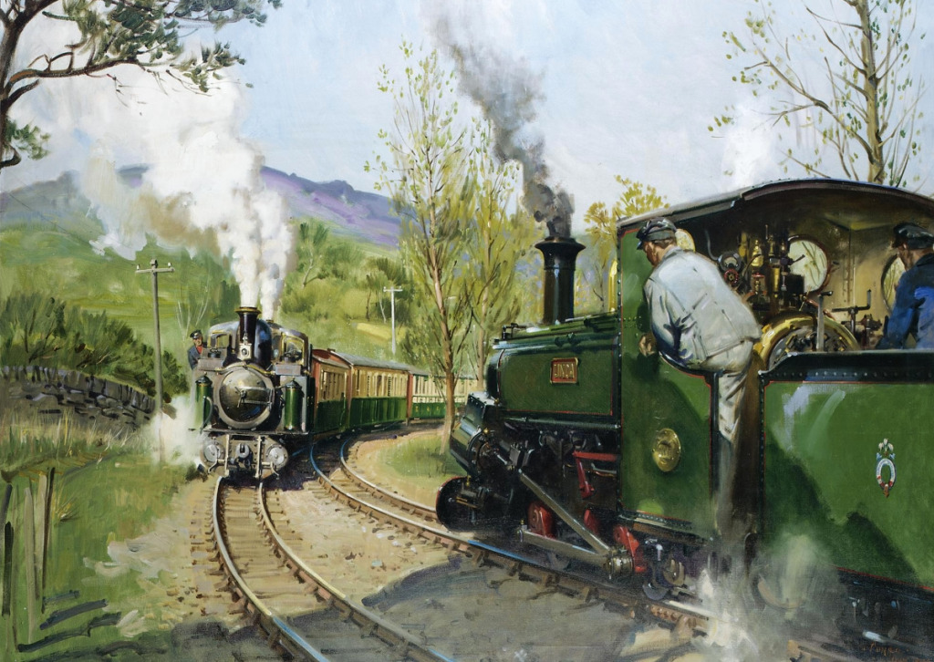 Ffestiniog Railway (The Pass Track) jigsaw puzzle in Chefs d'oeuvres puzzles on TheJigsawPuzzles.com
