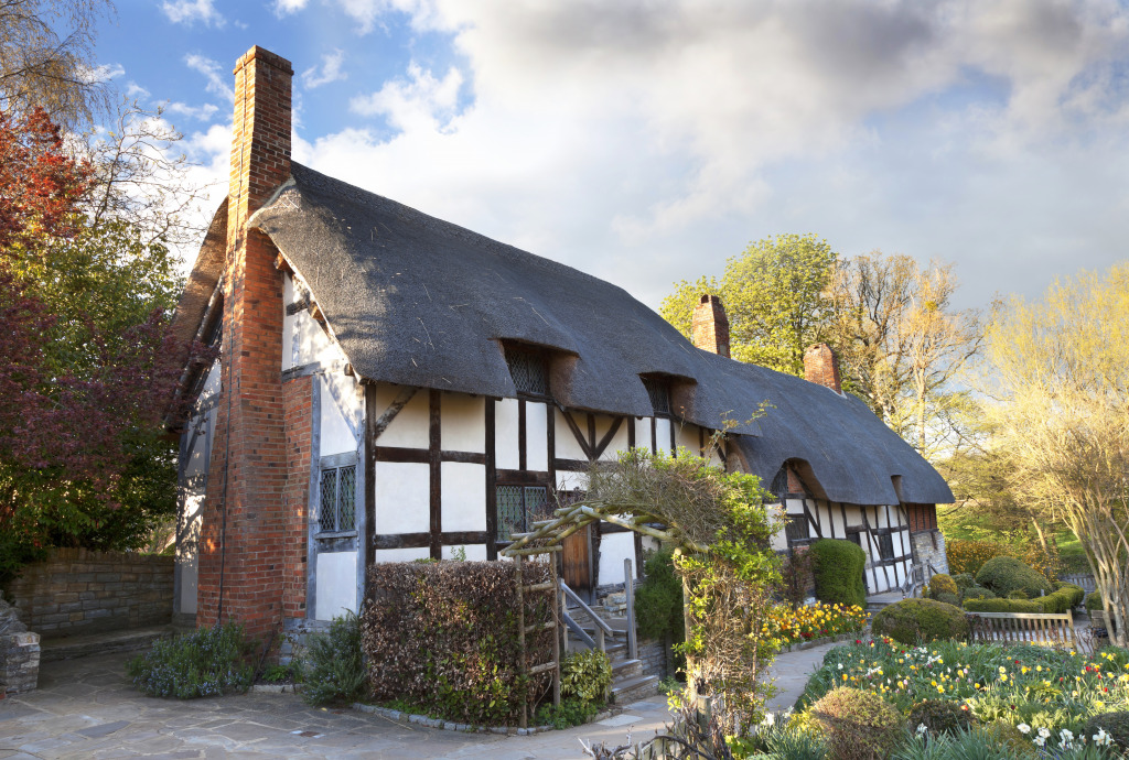 Anne Hathaway's Cottage, England jigsaw puzzle in Puzzle of the Day puzzles on TheJigsawPuzzles.com