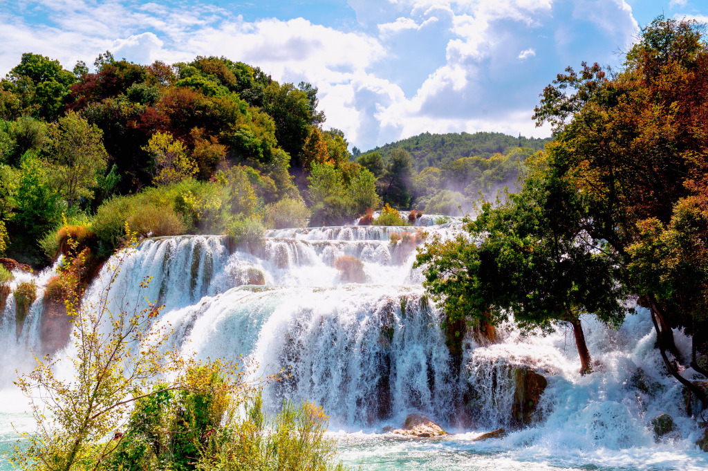 Krka Nationalpark, Dalmatia, Kroatien jigsaw puzzle in Wasserfälle puzzles on TheJigsawPuzzles.com