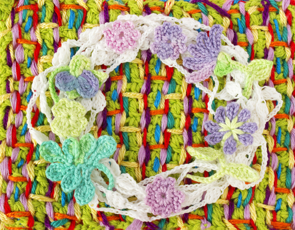 Crocheted Wreath jigsaw puzzle in Handmade puzzles on TheJigsawPuzzles.com